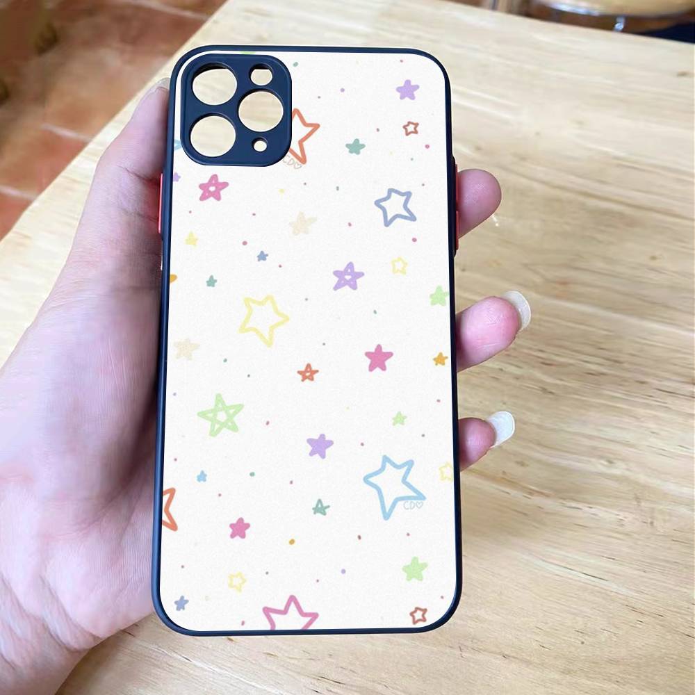

Уникальный летний дофаминовый чехол-пятиконечная звезда для iPhone 16Plus 12 xs Max 14 Pro 13 Mini 15ProMax 11 Pro ПК Жесткий край iPhone 16 plus