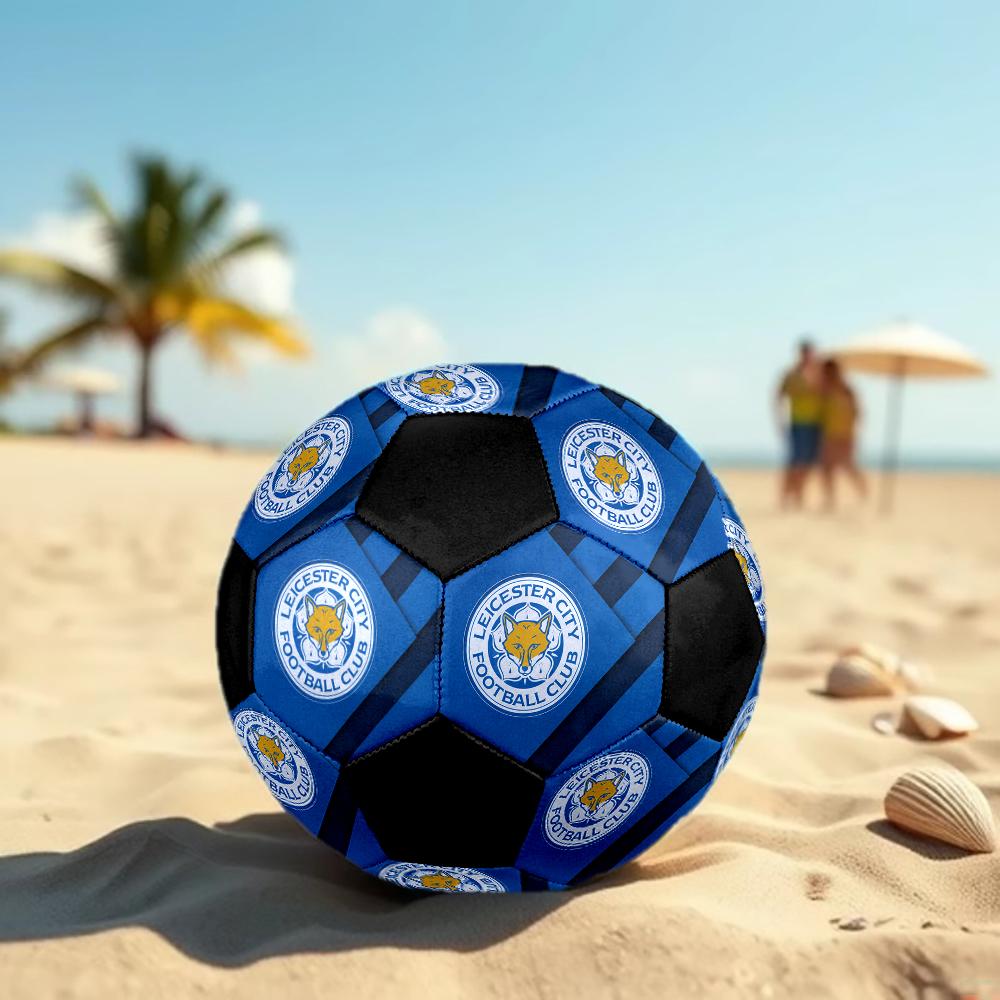 SIZE 5 Leicester City FC Soccer Ball Colorful All Ages Machine Stitched PVC Competition Ready Durable High-Bounce