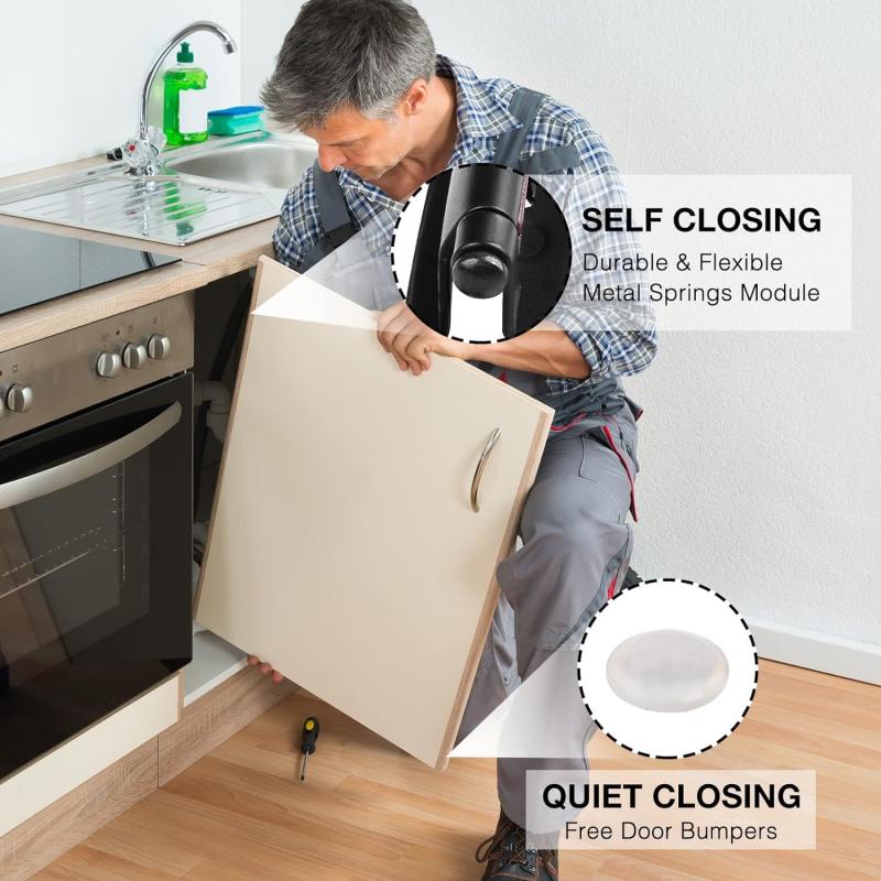 New 6 Colors Cabinet Door Hinges Self Closing Overlay Flush Cabinet Hinge Heavy Duty Door Cupboard Hinges Door Hinges Hardware