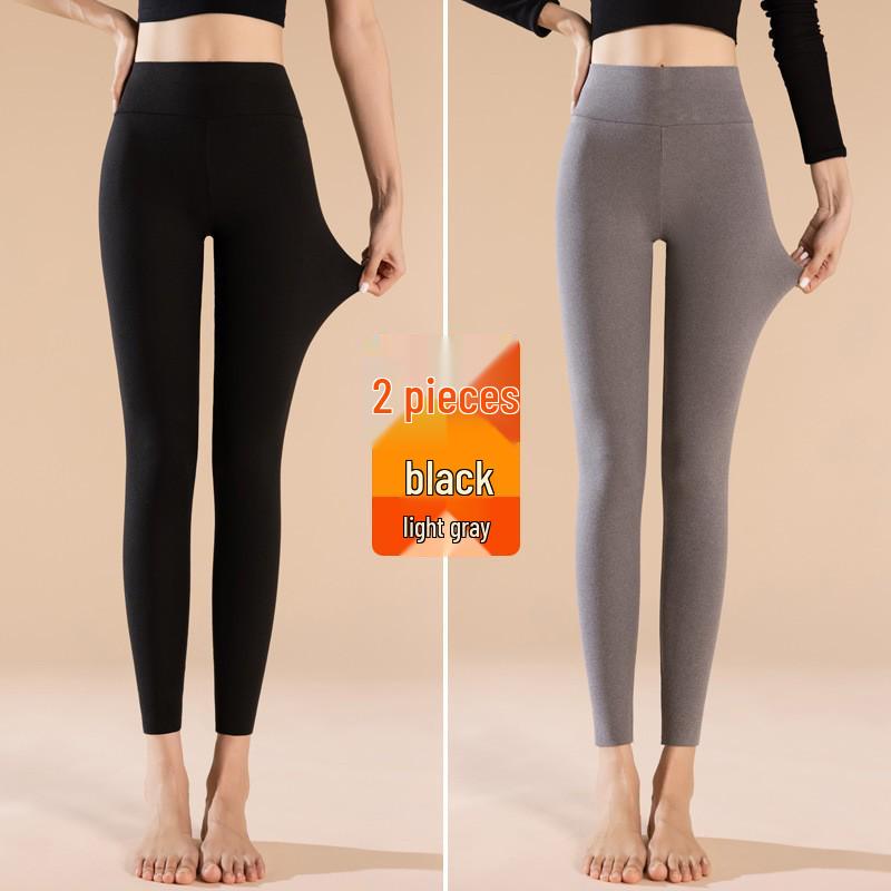 Plus Size High-Waisted Women's Pants - Warm Fleece Base Layer for Autumn and Spring