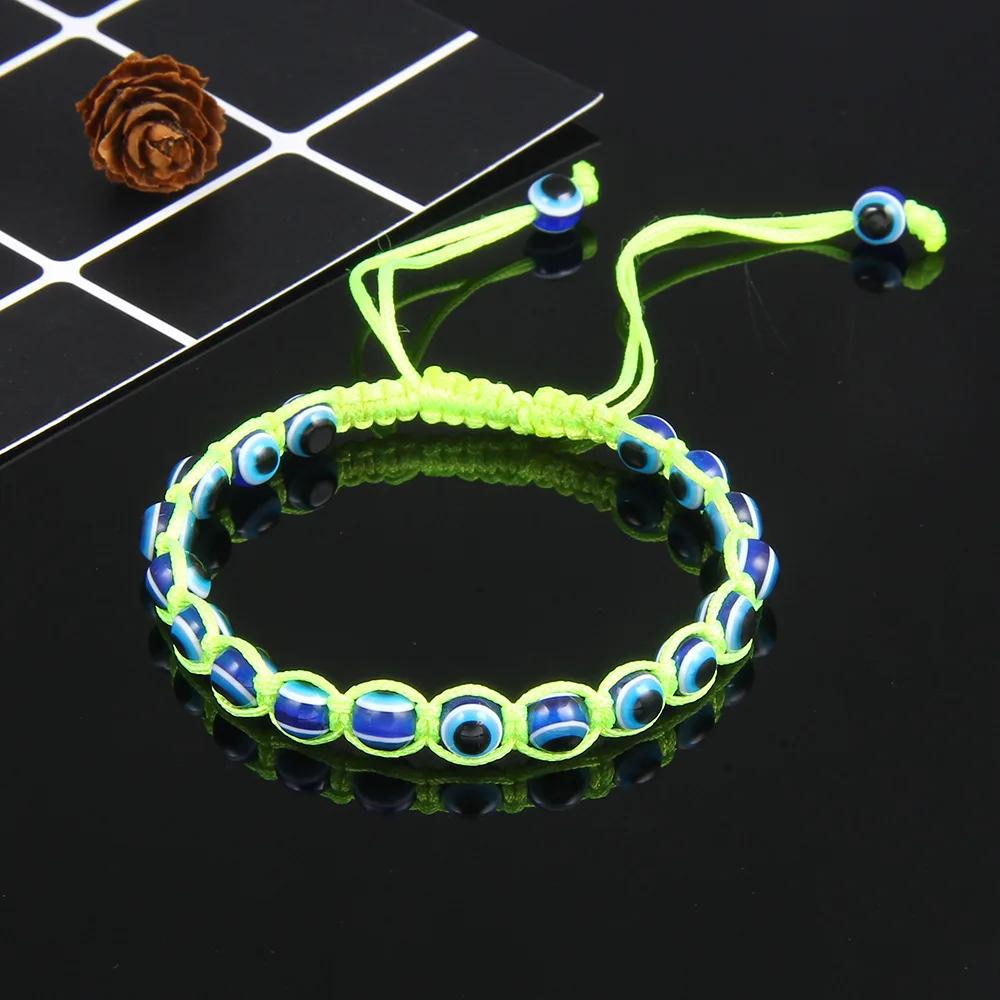 Turkey Eye of Evil Bracelet For Women Lucky Eye Adjustable Braided Rope Chain Bangle Female Handmade Jewelry Accessories