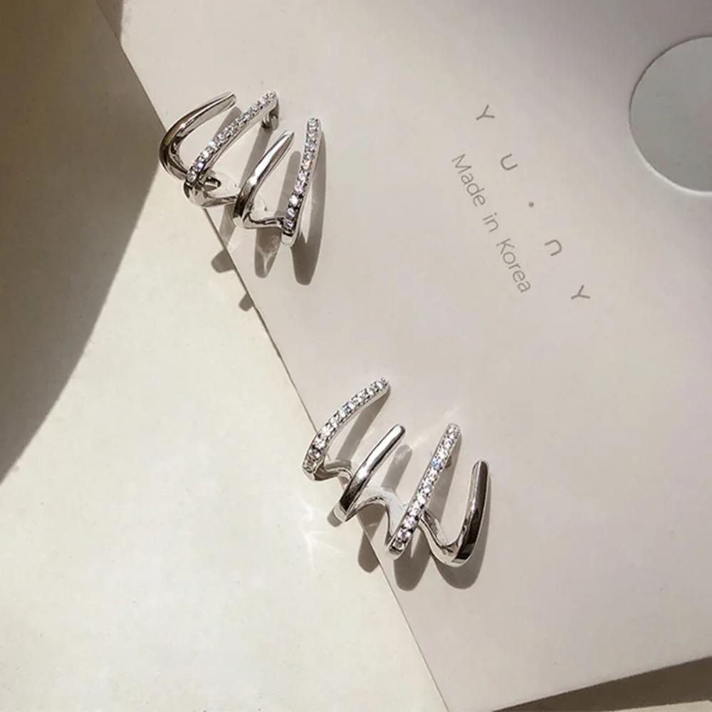 Exquisite Rhinestone Ear Cuff Left Ear Fashion Jewelry Trendy Stud Party Accessory Women Christmas Gift Idea New Arrival Earring