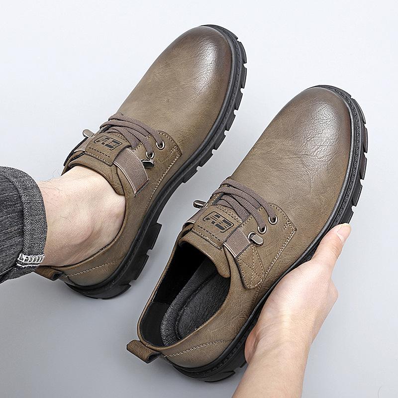 Men's Leather Slip-On Work and Casual Shoes with Toe Protection