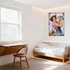 Vintage Fishing Pin-Up Metal Tin Sign, Weathered Rusty Border, Retro Woman Fishing Decor with 'FISHING' Text for Man Cave Bar Ho
