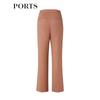 PORTS Women's Chestnut Brown High-Slit Casual Trousers