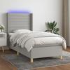 VidaXL Slat Bed Base with Mattress and LED, Upholstered Bed, Single Bed, Adult Bed for Interior Bedroom, 3138933