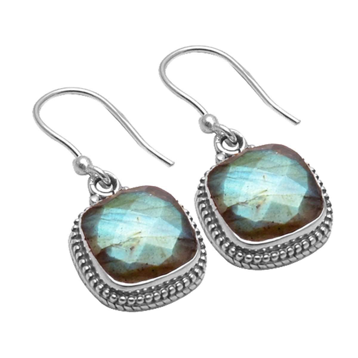

Labradorite Gemstone Earrings Solid 925 Sterling Silver Handmade Earrings Jewelry Gift For Women And Girls E-2764