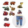 10Pcs DIY Engineering Vehicle Excavator Embroidery Fabric Clothes Patches Hot Melt Back Adhesive for Kids Shirts Pants Bag