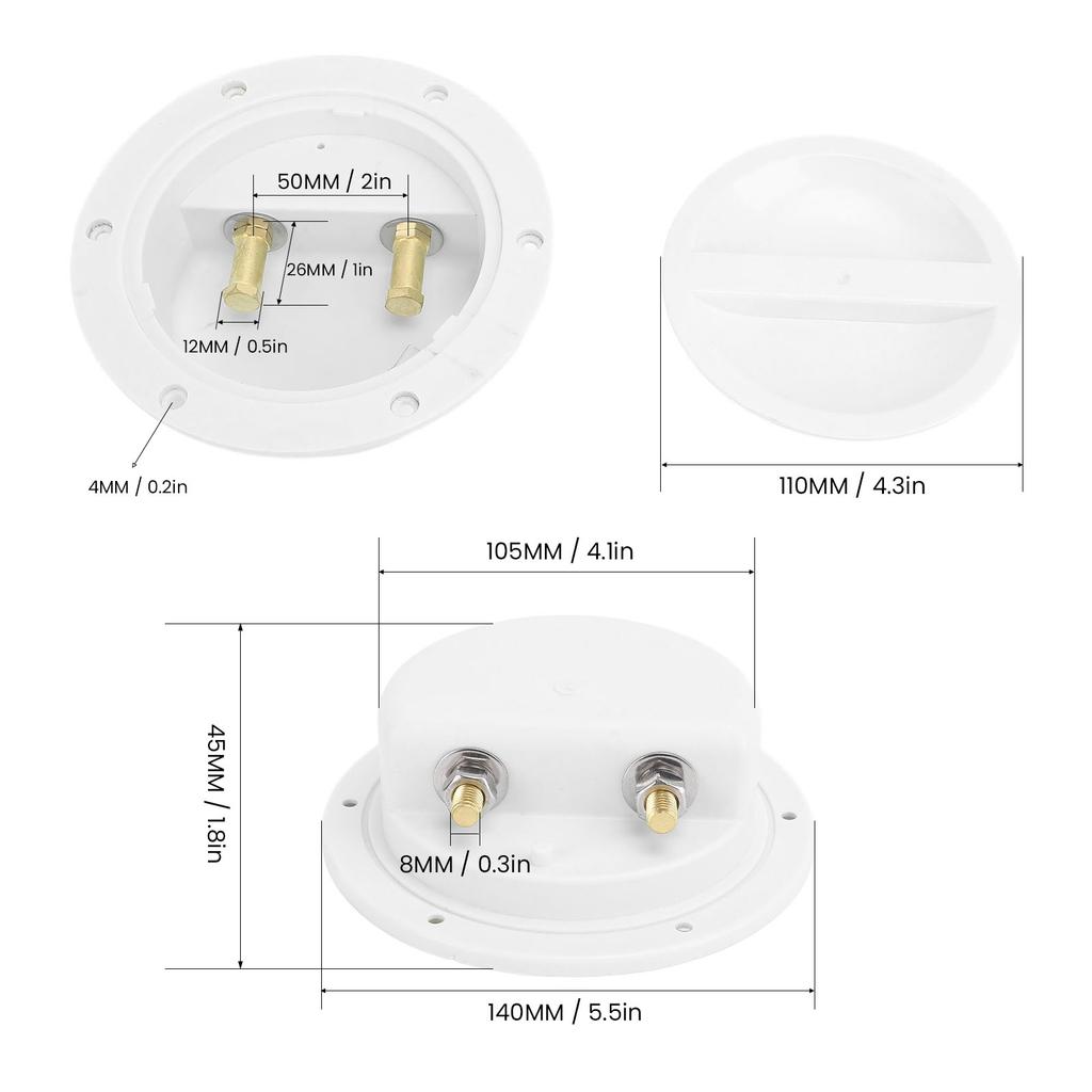 Boat Junction Box ABS Wear Proof Easy Installation Electric Agitation Fishing Power Supply Base Stylish for RVs Yachts Ships