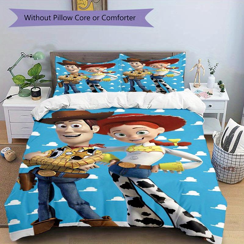 3pcs Toy Story Woody & Jessie Printed Quilt Set Soft and Comfortable Quilt Cover for Bedroom, Guest Room Bedding Set D090