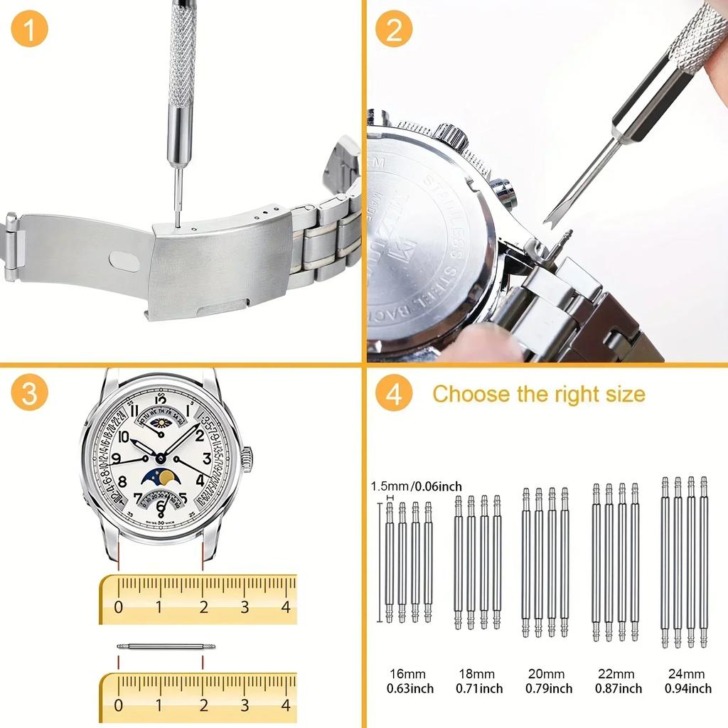 1 Set Watch Repair Tool Watch Link Band Slit Strap Bracelet Chain Pin Remover Adjuster Tool Kit for Professional Watchmak Tools