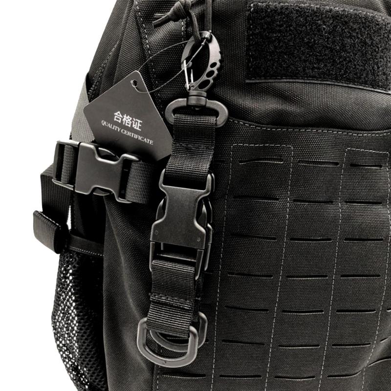 Tactic Nylon Webbing Backpack Hook Multifunctional Carabiner D-Shaped Keychain Double-Split Quick Release Hanging Buckle