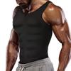 Men Sauna Vest Breathable Adjustable Zipper Closure Weight Loss Waist Training Tank Top for Daily Workout Black XL