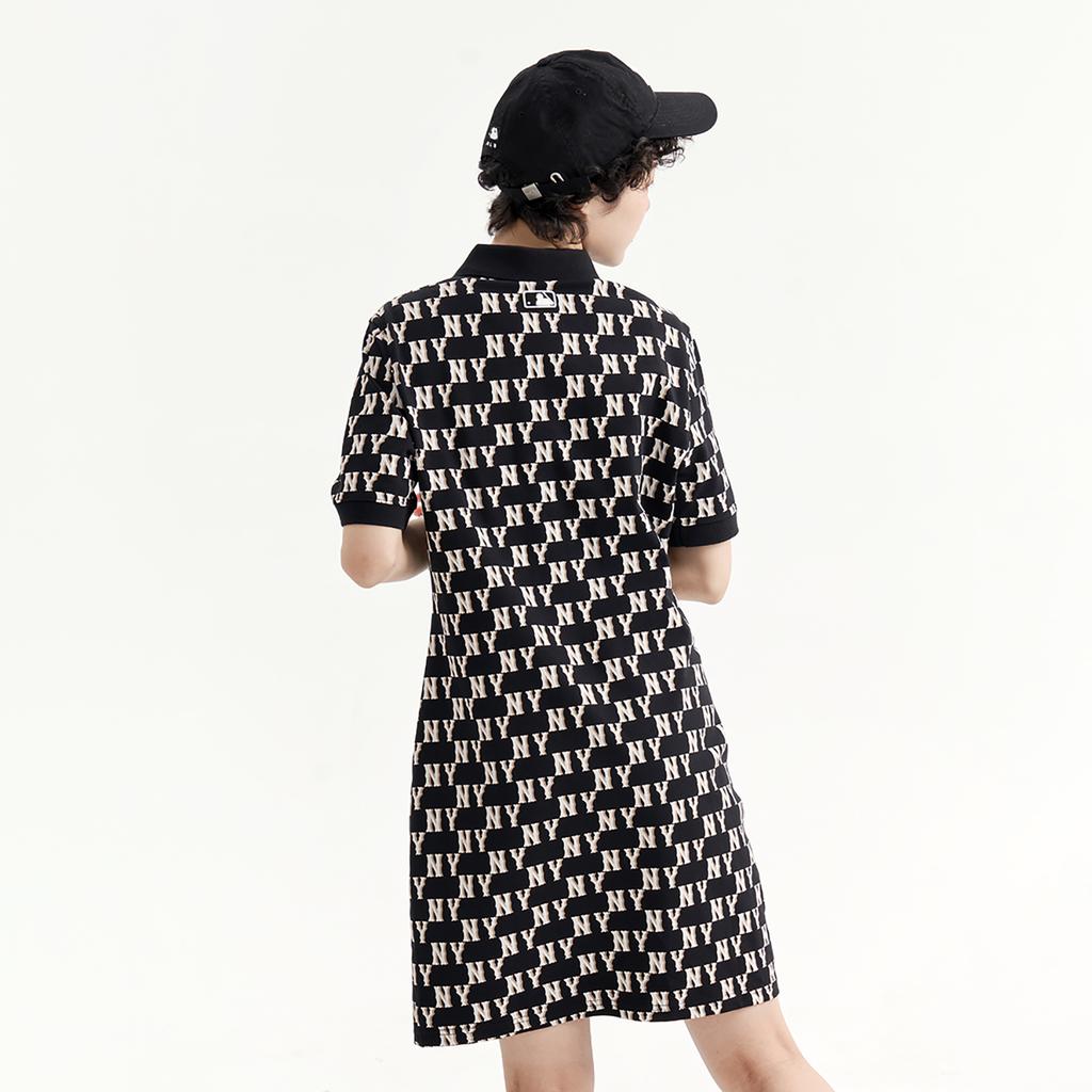 New MLB Short Sleeved Dress Women's Black 3FOPM0233-50BKS