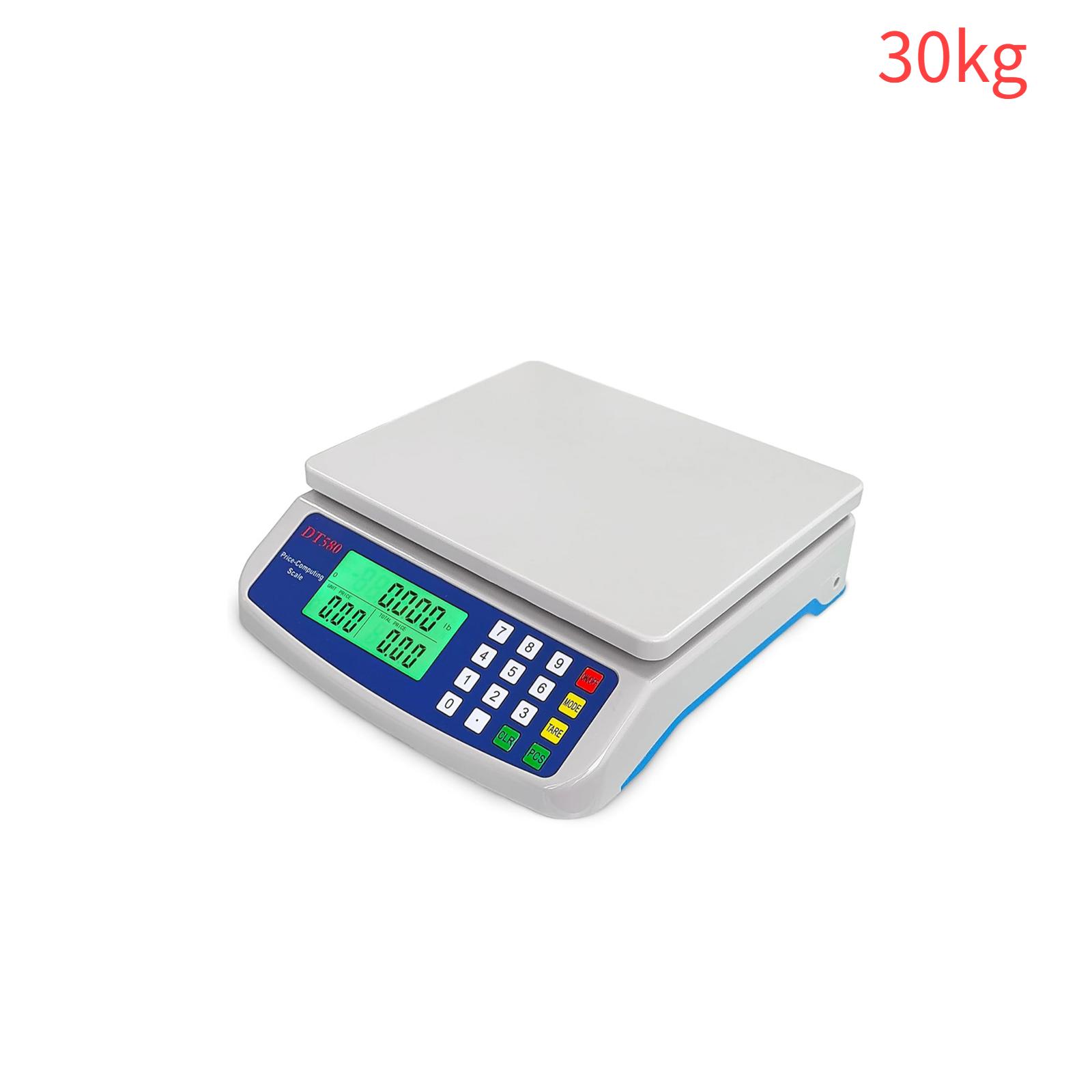 DT580 Commercial Digital Scale 30kg/40kg High Precision Kitchen Price Computing Balance With Stainless Steel Platform Tray