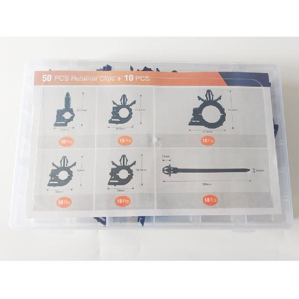 60pcs Car Wire Loom Routing Harness Clips Assortment 6 Different Sizes Universal