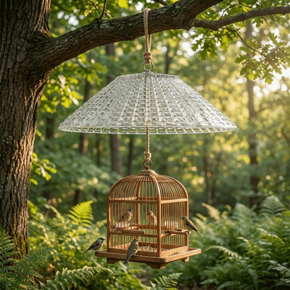 Plastic Bird Feeder Baffle Large Bird Feeder Protective Dome Hanging Bird Feeder Cover  Backyard