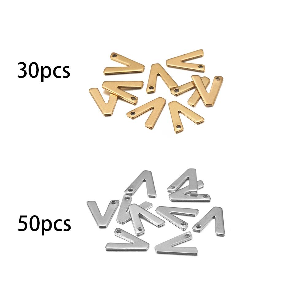 26/50 Stück Edelstahl Gold A-Z Buchstaben Anhänger Alphabet Charms Armband Ohrring für Damen Für DIY Schmuck Anhängerherstellung Zubehör