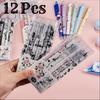 12Pcs Black and White Comic Pen, Suitable for Schools and Offices | Smooth Writing, Fast Drying Return To School Season Return To School Gift Suitable
