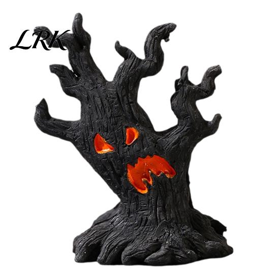 Miniature Sand Table Landscaping Halloween Tree Demons Ornaments, Resin Micro Landscape Figures, Dark Gothic Window Display Props Forest Ghost