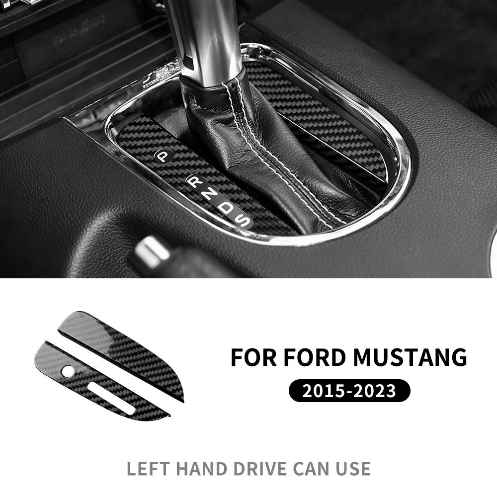 Hard Dry Carbon Fiber For Ford Mustang S550 2015 2016 2017 2018      LHD Car Gear Shift Panel Sticker
