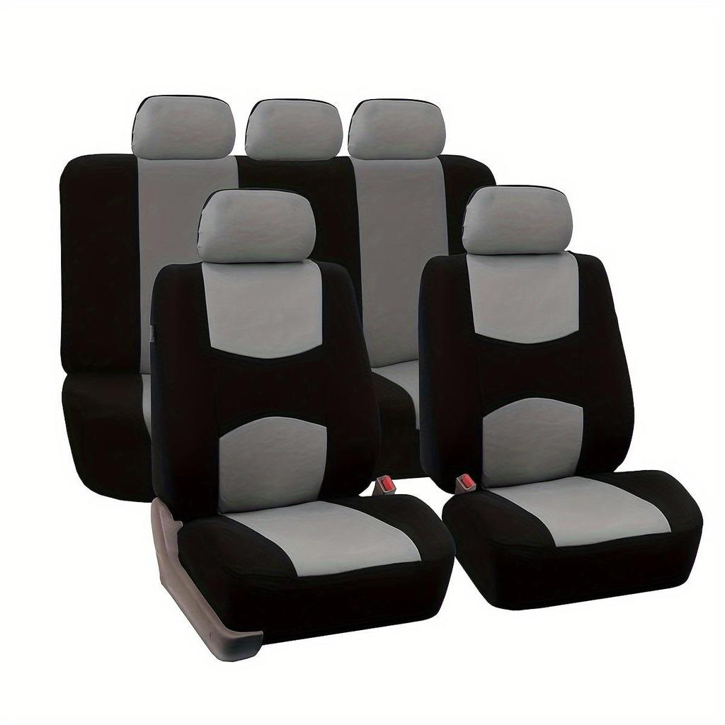 Universal 9-Piece Car Seat Cover Set for All Seasons - Fits Mexico, Europe, and America