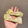 Lystrfac Korean Long Ribbon Bow Hairpin for Women Girls Hairclip Bangs Hairgrips Cute Back Head Top Clip Hair Accessories