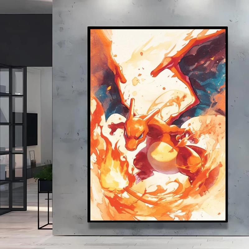 Hot Selling Anime Pokemon Lucario High Quality Retro Canvas Poster HD Printing Home Living Room Decor Holiday Gift Classic