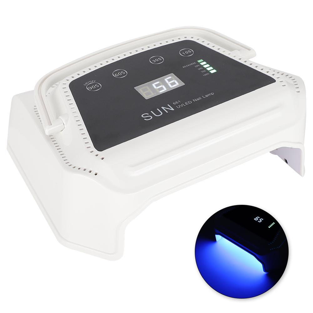 72W Nail Gel Curing Light Rechargeable LED Digital Display Nail Polish Nail Gel Drying LightAU Plug