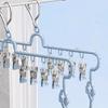 Household Windproof Drying Rack Folding Laundry Hanger Stainless Steel Clothespin  Balcony
