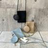 [mauve] Simple, lightweight mini shoulder bag with coin purse (unisex) (beige)