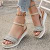 Fashion Zoki Plus Size Ankle Buckle Wedge Sandals for Women 2025 Summer Non Slip Beach Shoes Woman Lightweight Platform Sandles Female