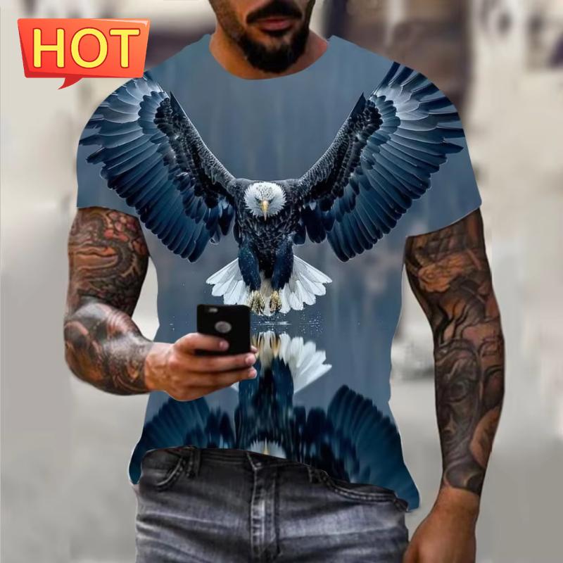 Fashion Animal Eagle Graphic T Shirt For Man Women 3D Printed Short-Sleeved Tees Fashion Plus Size Men's Tops Casual Kids Tops