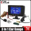 3 In 1 Car LED LCD 12V24V Truck Car Oil Pressure Gauge + Voltmeter Voltage Gauge + Water Temperature Meter With 1/8 NPT Sensor