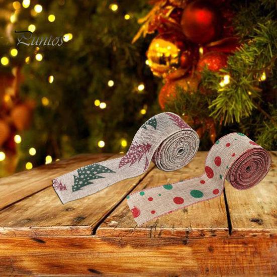 5m Christmas Decoration Ribbon Merry Christmas Tree Elk Snowflake Red Green Dots Let It Snow Gift Packing Xmas Bow Gifts Wrapping Ribbon