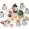 Spritstyll Professional Spritstyllset för Tårtdekoration 7 Blomstertyllar i Rostfritt Stål för Tulpaner Rosor Hemgjorda Bakverk