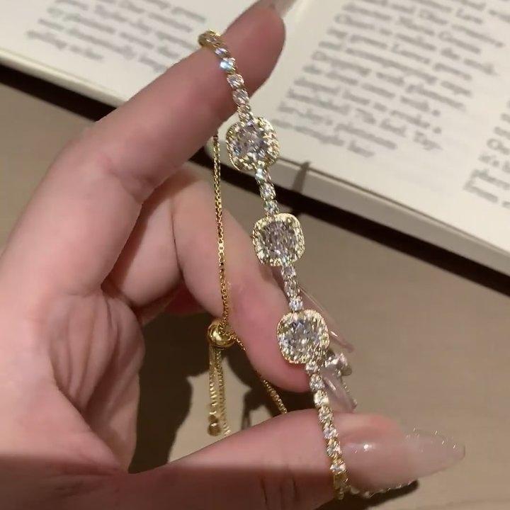 

Геометрический квадратный браслет с позолотой для женщин, с элегантным дизайном, для подарка