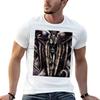T-shirt Uomo Giger Lilith Steampunk Oro Taglie Forti Estate Manica Corta
