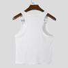 Moda Hombre Camisetas sin Mangas Cuello Redondo Color Sólido sin Mangas Bolsillos Tirantes Chalecos Hombre Ajustado Ropa de Calle Sexy Vacaciones Tops