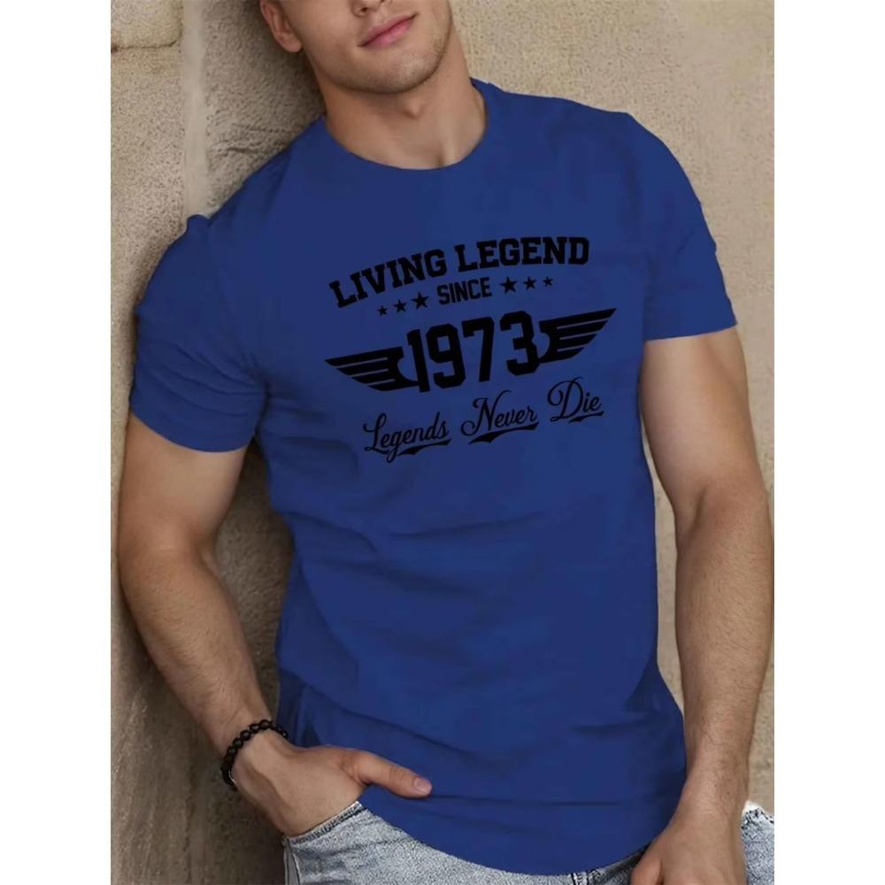 New summer men's casual loose plus size T-shirt with graphic print sporty and comfortable round neck short sleeved shirt since 1