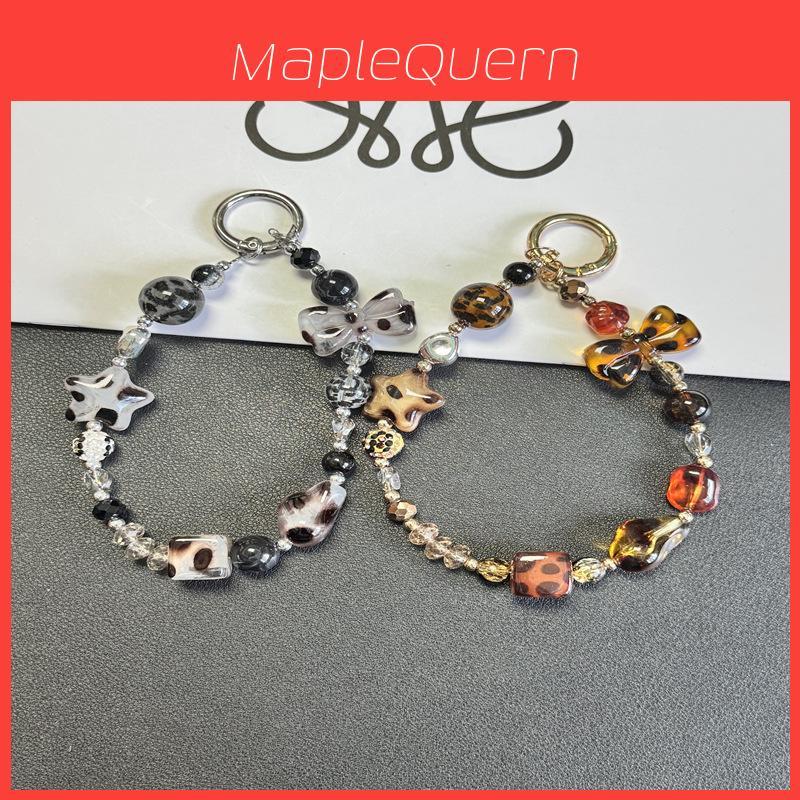 Leopard Print Phone Lanyard Pvc Chain Keychain For Men Women