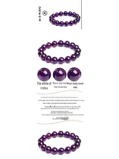 Hongchu Deep Purple Uruguayan Amethyst Crystal Bead Bracelet, Semi-finished Loose Beads