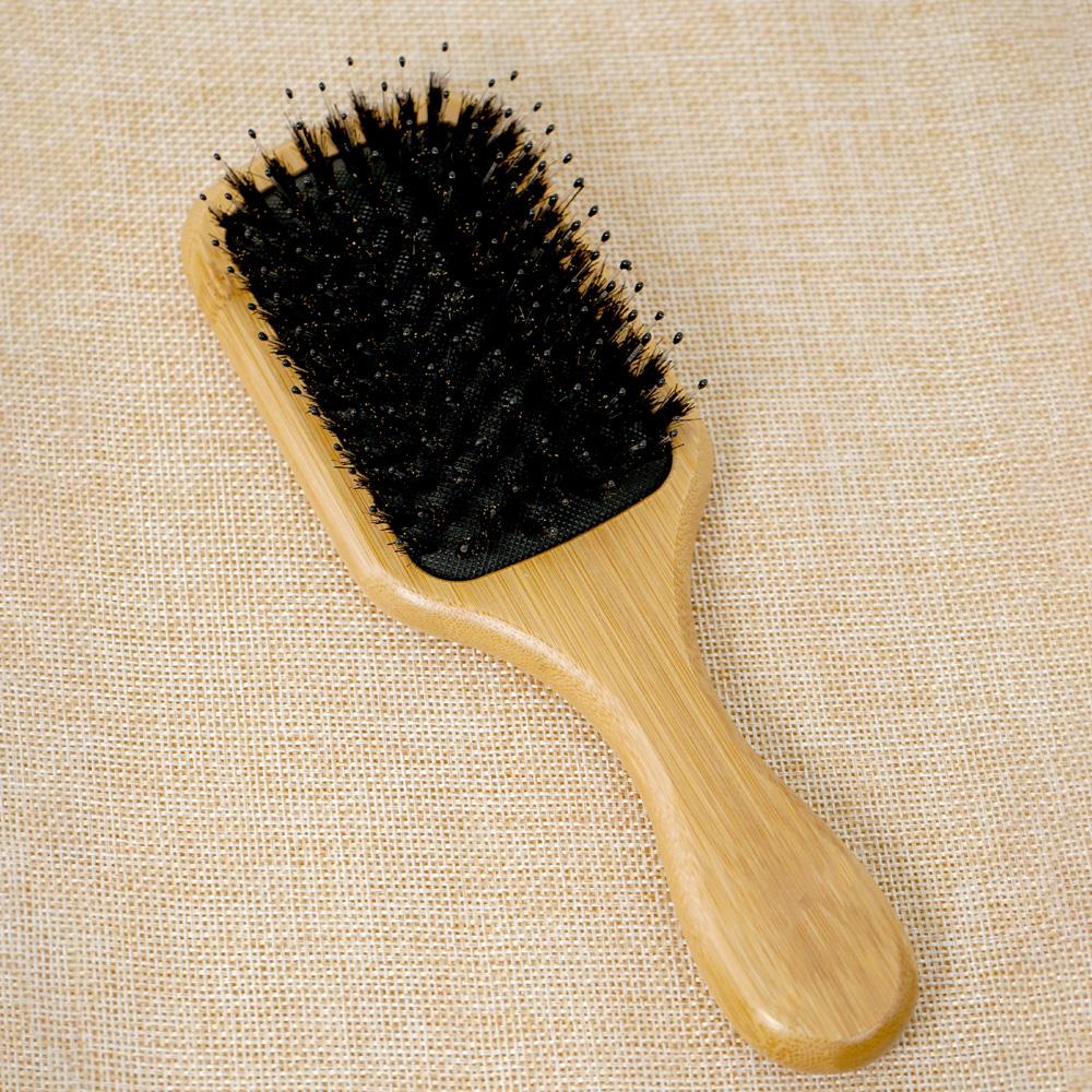 Bamboo Handle Air Cushion Hair Brush - Anti-static Scalp Massage Comb, Detangling for All Hair Types, Daily Hair Care Tool
