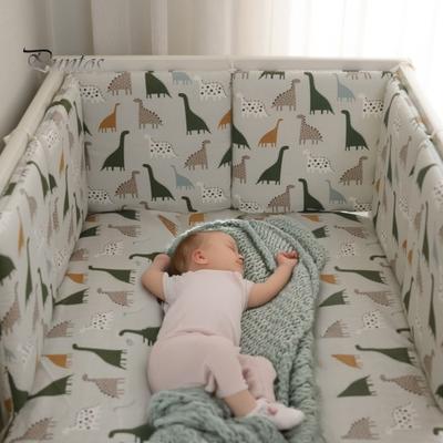 6Pcs Crib Liner for Teething 11.8” X 11.8” Anti-Collision Baby Bed Bumper Pad Crib Side Protector Infant Crib Rail Protector