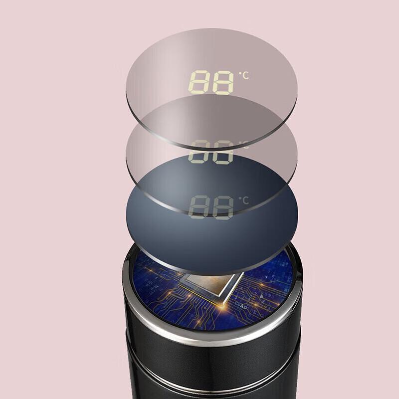 FUGUANG Smidig Temperaturvisning Vattenflaska i Rostfritt Stål