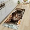 1Pcs Cute Cat Pattern Floor Mat Modern Kitchen Polyester Rug Non-Slip Colorful Indoor Carpet, For Home Bathroom Bedroom Living Room Decor