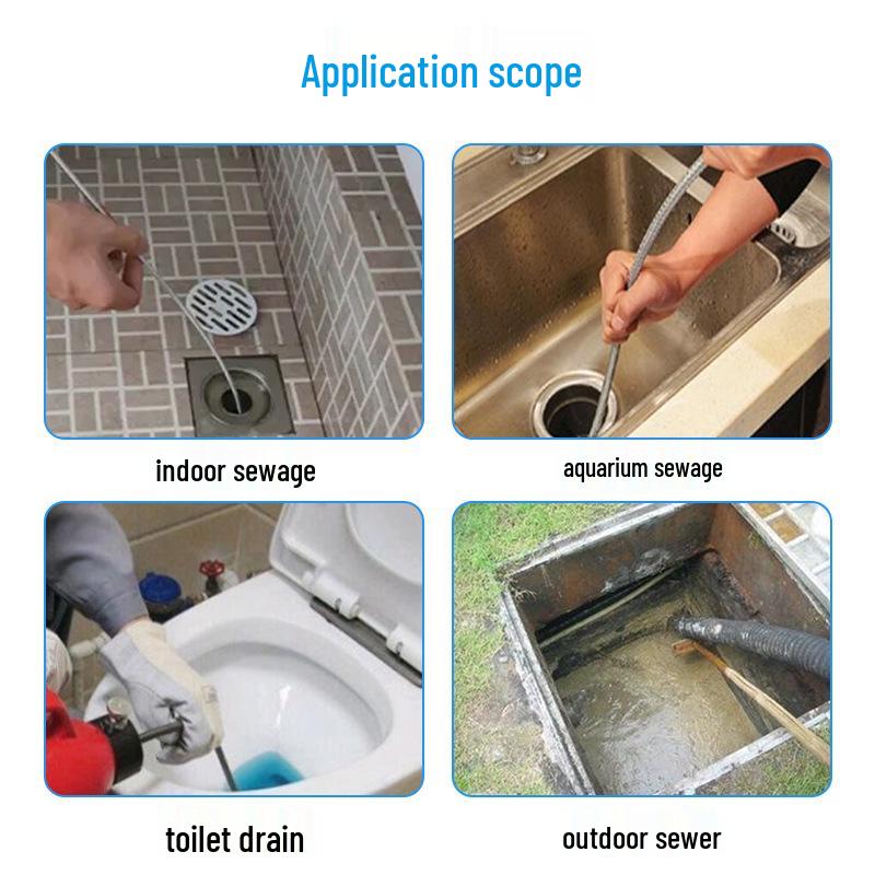 Stainless Steel High-Pressure Sewer Cleaning Nozzle, 1/4" with Front and Rear Water Jets