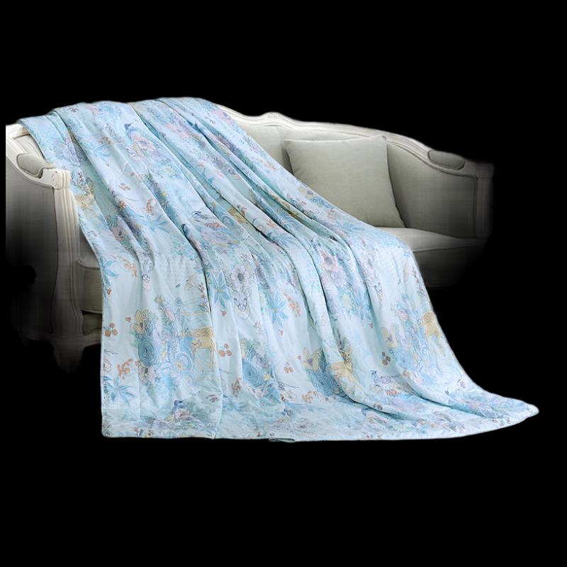 

Fu anna Floral Deer Town Tussah Silk Summer Quilt