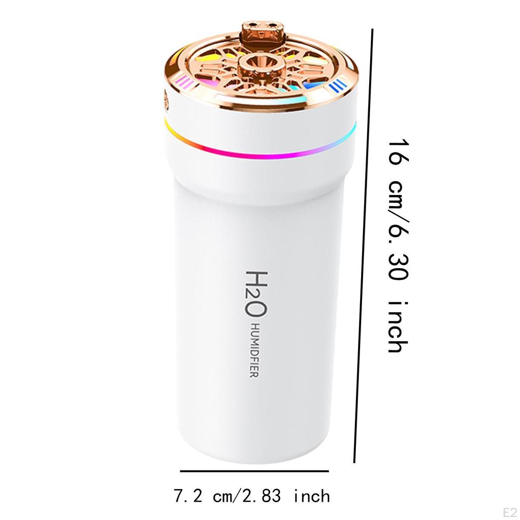 Difuzor de ulei esențial pentru mașină, umidificator, reîncărcabil USB, 300 ml cu lumini colorate