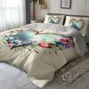 3Pcs Watercolor Floral Heart Bedding Duvet Cover Set Romantic Floral Bedding Quilt Set Bohemian Themed Bed Quilt Set Farmhouse